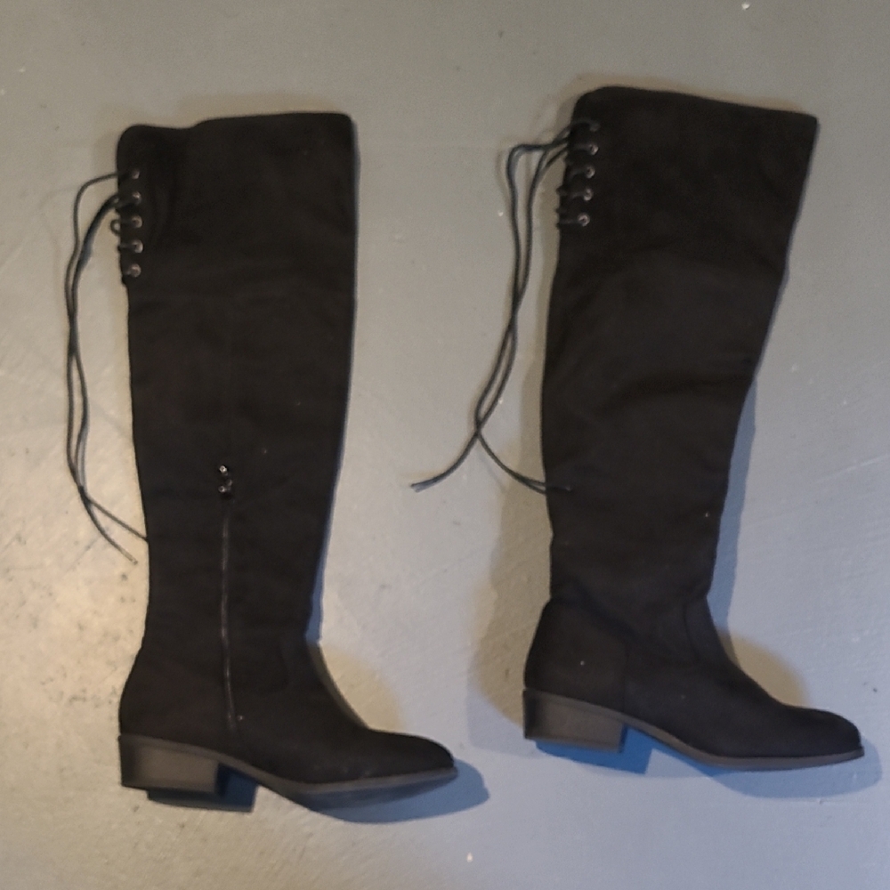 Black Knee-High Women's Boots - Picture 3 of 5